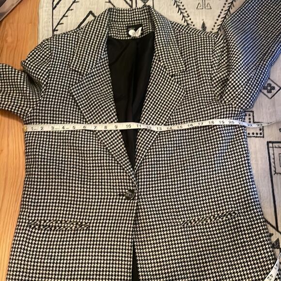 Vintage First Option houndstooth wool blend blazer jacket size large - Picture 6 of 6